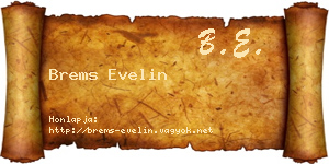 Brems Evelin névjegykártya